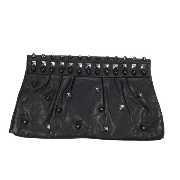 RomyGold Studded Leather Clutch purse